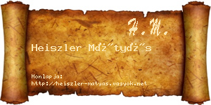 Heiszler Mátyás névjegykártya